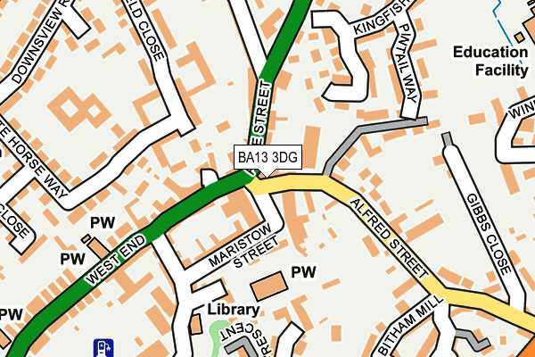 BA13 3DG map - OS OpenMap – Local (Ordnance Survey)