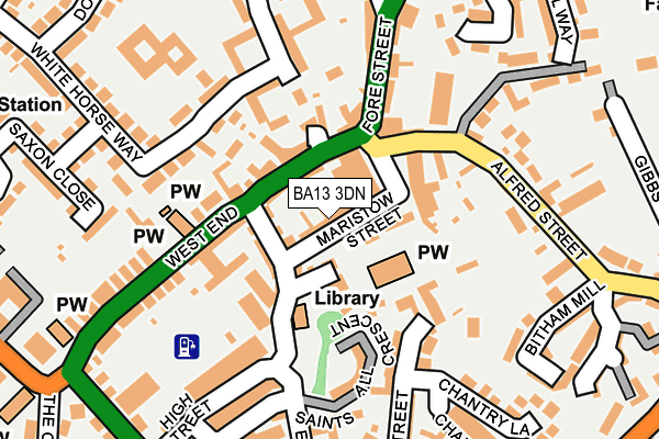 BA13 3DN map - OS OpenMap – Local (Ordnance Survey)