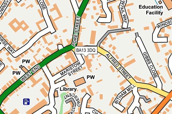 BA13 3DQ map - OS OpenMap – Local (Ordnance Survey)