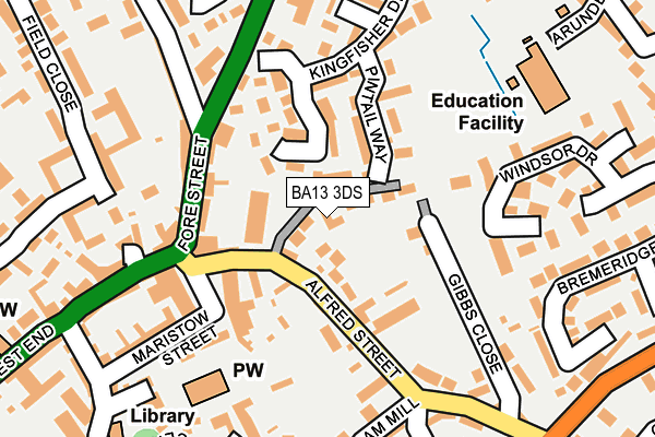 BA13 3DS map - OS OpenMap – Local (Ordnance Survey)