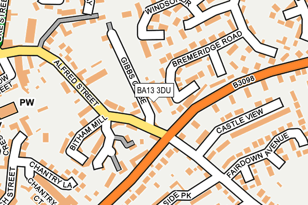 BA13 3DU map - OS OpenMap – Local (Ordnance Survey)