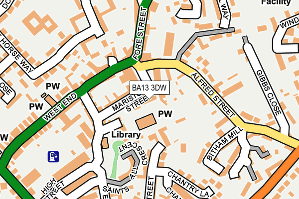BA13 3DW map - OS OpenMap – Local (Ordnance Survey)
