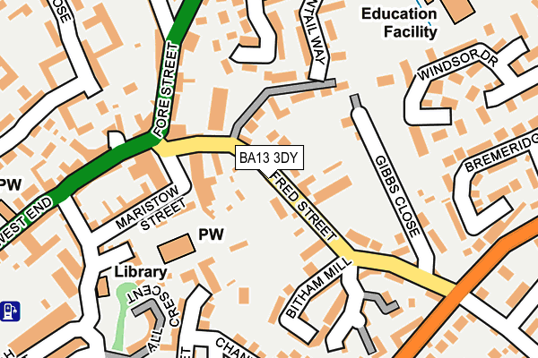 BA13 3DY map - OS OpenMap – Local (Ordnance Survey)