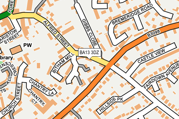 BA13 3DZ map - OS OpenMap – Local (Ordnance Survey)