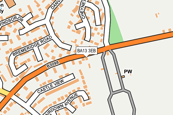 BA13 3EB map - OS OpenMap – Local (Ordnance Survey)