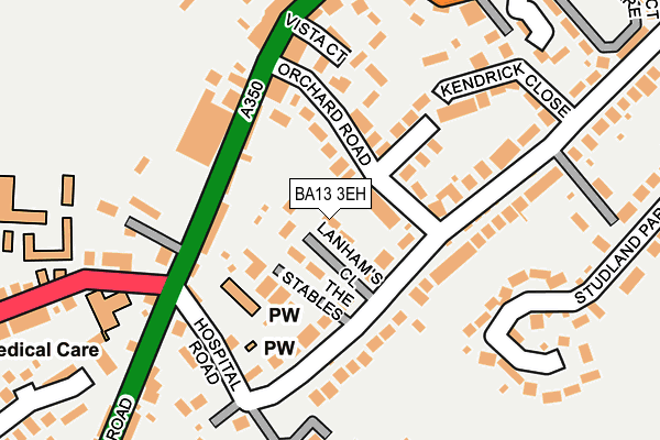 BA13 3EH map - OS OpenMap – Local (Ordnance Survey)