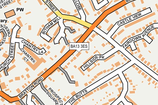 BA13 3ES map - OS OpenMap – Local (Ordnance Survey)