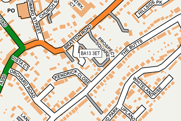 BA13 3ET map - OS OpenMap – Local (Ordnance Survey)