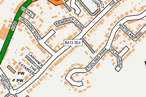BA13 3EX map - OS OpenMap – Local (Ordnance Survey)