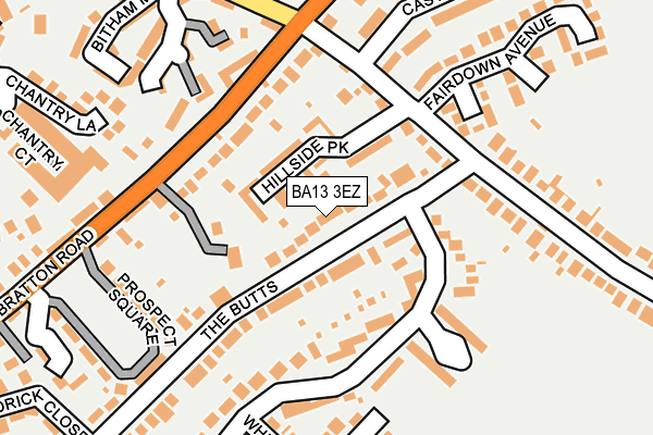 BA13 3EZ map - OS OpenMap – Local (Ordnance Survey)