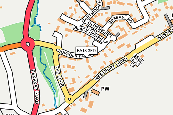 BA13 3FD map - OS OpenMap – Local (Ordnance Survey)