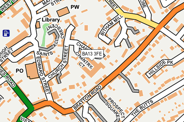 BA13 3FE map - OS OpenMap – Local (Ordnance Survey)