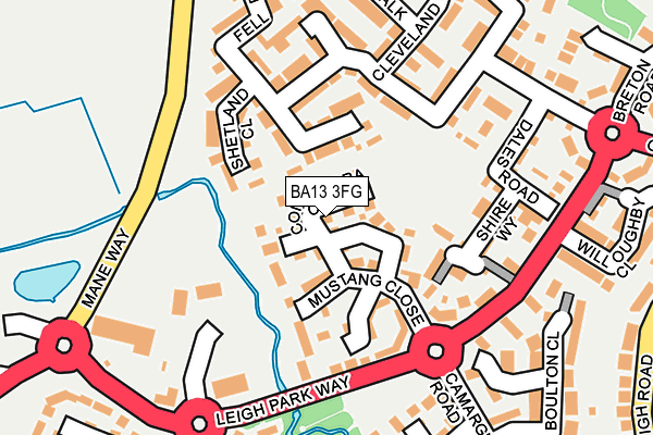 BA13 3FG map - OS OpenMap – Local (Ordnance Survey)