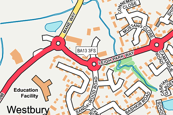 BA13 3FS map - OS OpenMap – Local (Ordnance Survey)