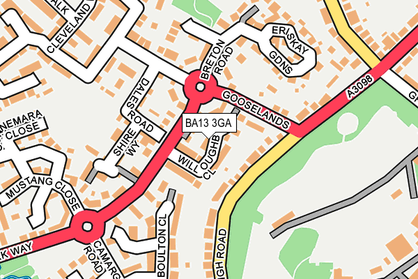 BA13 3GA map - OS OpenMap – Local (Ordnance Survey)