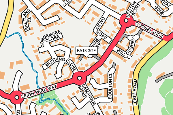 BA13 3GF map - OS OpenMap – Local (Ordnance Survey)