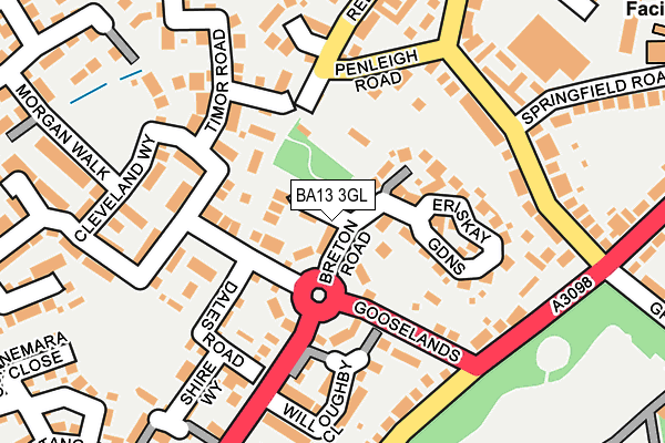 BA13 3GL map - OS OpenMap – Local (Ordnance Survey)