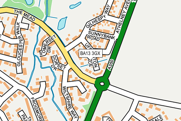 BA13 3GX map - OS OpenMap – Local (Ordnance Survey)