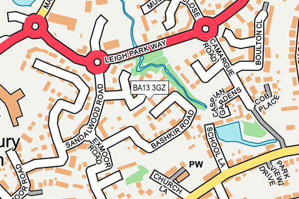 BA13 3GZ map - OS OpenMap – Local (Ordnance Survey)