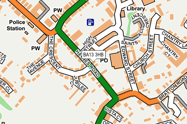 BA13 3HB map - OS OpenMap – Local (Ordnance Survey)