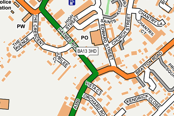 BA13 3HD map - OS OpenMap – Local (Ordnance Survey)