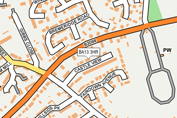 BA13 3HR map - OS OpenMap – Local (Ordnance Survey)