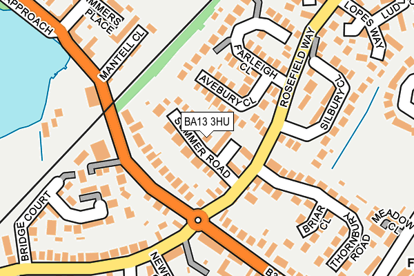 BA13 3HU map - OS OpenMap – Local (Ordnance Survey)