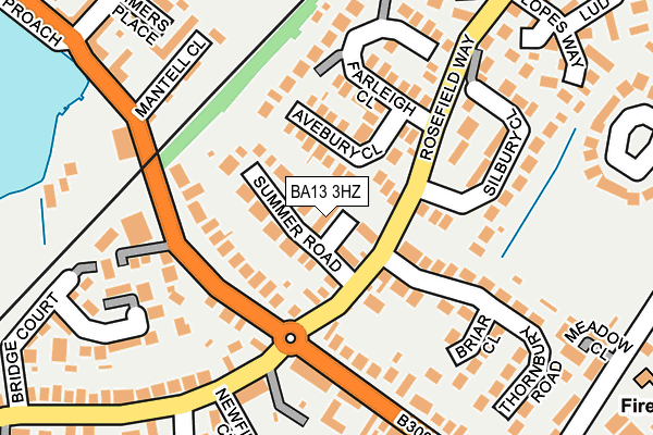 BA13 3HZ map - OS OpenMap – Local (Ordnance Survey)