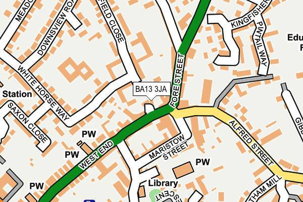 BA13 3JA map - OS OpenMap – Local (Ordnance Survey)