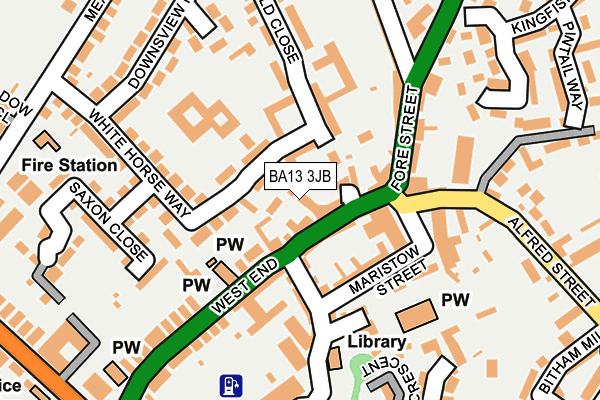 BA13 3JB map - OS OpenMap – Local (Ordnance Survey)