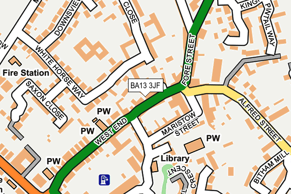 BA13 3JF map - OS OpenMap – Local (Ordnance Survey)