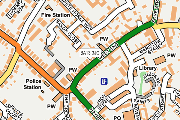 BA13 3JG map - OS OpenMap – Local (Ordnance Survey)