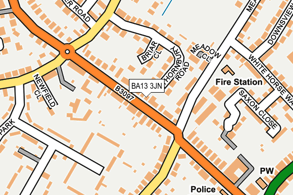 BA13 3JN map - OS OpenMap – Local (Ordnance Survey)