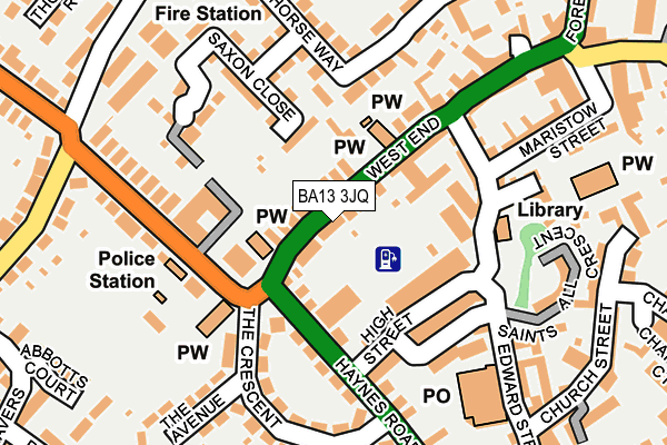 BA13 3JQ map - OS OpenMap – Local (Ordnance Survey)