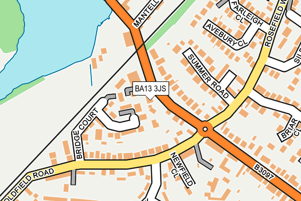 BA13 3JS map - OS OpenMap – Local (Ordnance Survey)