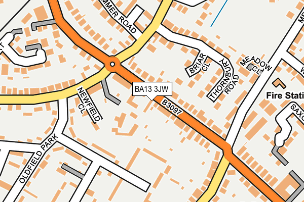 BA13 3JW map - OS OpenMap – Local (Ordnance Survey)