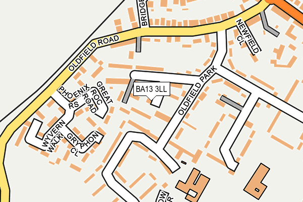 BA13 3LL map - OS OpenMap – Local (Ordnance Survey)