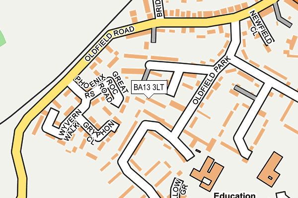 BA13 3LT map - OS OpenMap – Local (Ordnance Survey)
