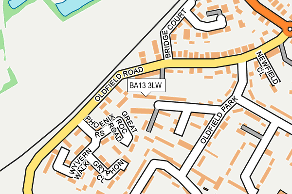 BA13 3LW map - OS OpenMap – Local (Ordnance Survey)