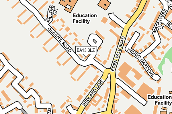 BA13 3LZ map - OS OpenMap – Local (Ordnance Survey)