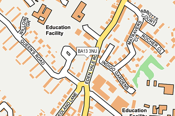 BA13 3NU map - OS OpenMap – Local (Ordnance Survey)