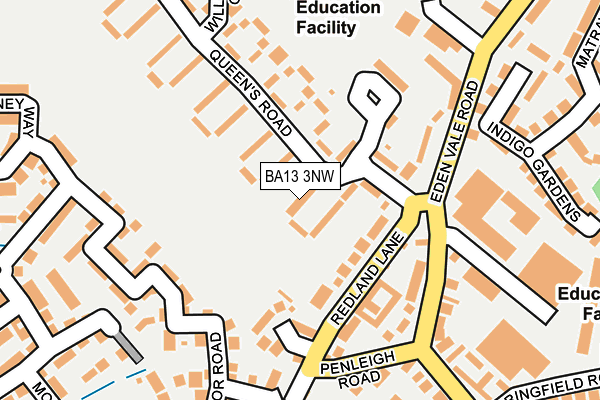 BA13 3NW map - OS OpenMap – Local (Ordnance Survey)
