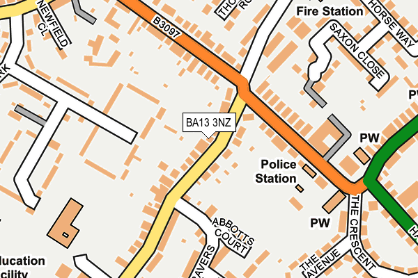 BA13 3NZ map - OS OpenMap – Local (Ordnance Survey)