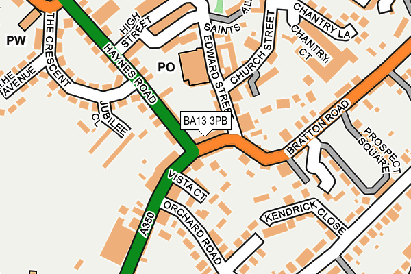 BA13 3PB map - OS OpenMap – Local (Ordnance Survey)