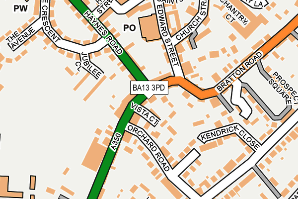 BA13 3PD map - OS OpenMap – Local (Ordnance Survey)