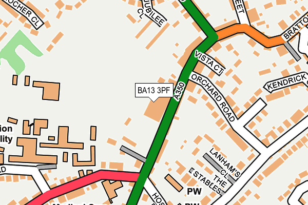 BA13 3PF map - OS OpenMap – Local (Ordnance Survey)