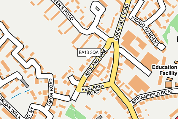 BA13 3QA map - OS OpenMap – Local (Ordnance Survey)