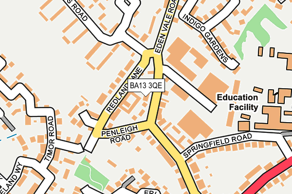 BA13 3QE map - OS OpenMap – Local (Ordnance Survey)