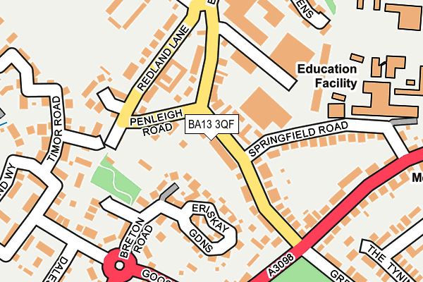 BA13 3QF map - OS OpenMap – Local (Ordnance Survey)