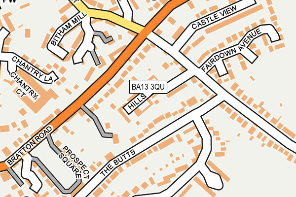 BA13 3QU map - OS OpenMap – Local (Ordnance Survey)